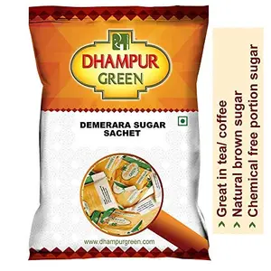 Dhampur Green Demerara Sugar Sachet 500 Gm (17.64 OZ)