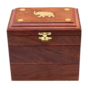 Handmade Wooden Jewellery Box Small | Jewel Organizer for Women's | Handicrafts Gift Items Small Size