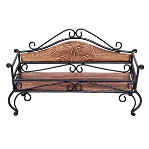 Wooden and Iron Wall Shelf Home Decor Antique Rack