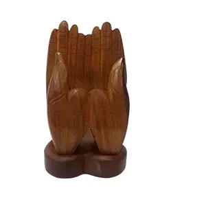 Beautiful Wooden Mobile Phone Holder with Carving in Hand Shape