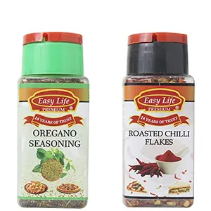 (Combo of 2) Oregano Seasoning 60g and Roasted Chilli Flakes 65g
