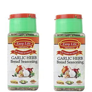Easy Life Combo of Garlic Herb Bread Seasoning 40g [Pack of 2 Mixed Herbs seasonings for Bread Spread or Sauce with Olive Oil dressings and with Cheese in Pizza or Pasta toppings]