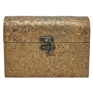 Handmade Wooden Jewellery Box for Women - Wooden Jewellery Storage Box - Jewellery Organisers Box - Storage Boxes for Jewellery - Wood Jewellery Holder Gifts Item Home Decor 6x4x4 inches Metal Copper
