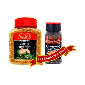 Combo of Garlic Sprinkles 250g and Oregano Seasoning 60g (A Perfect Power of Herbs and Spices Mixed)