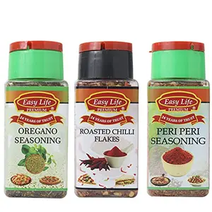 Easy Life Combo of Oregano Seasoning 60g Roasted Chilli 65gPeri Peri Seasoning 75g (Combo of 3)