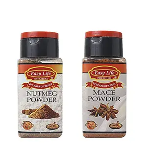 Easy Life Combo of Nutmeg Powder 75g and Mace Powder 75g (Solutions That Every Chef Would Love to add as an Ingredient to his Spice Basket)
