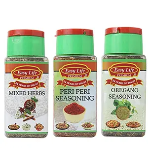 Easy Life Combo of Mixed Herbs + Peri Peri Seasoning + Oregano Seasoning (Pack of 3)