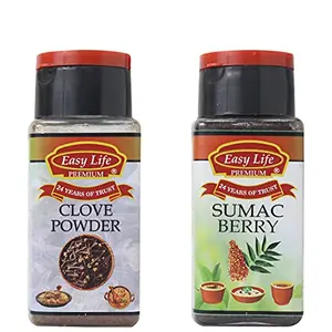 Clove Powder Laung 75g + Sumac Berry 75g [Combo of Only 2 Spices(Masala) Seasonings]