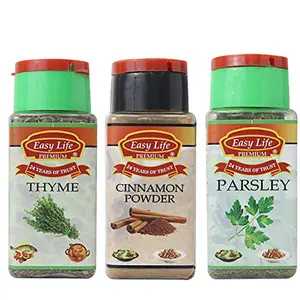Cinnamon Powder 65g + Parsley 30g + Thyme 40g (Combo only of 3 Herbs and Spices)