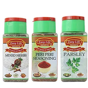 Easy Life Combo of Mixed Herbs + Peri Peri Seasoning + Parsley (Pack of 3)