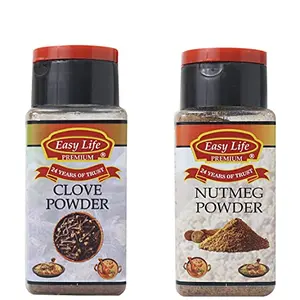 Clove Powder Laung 75g Nutmeg Powder 75g Jaiphal [Combo Pack of Flavourful Spices in Indian Cuisine Seasonings]