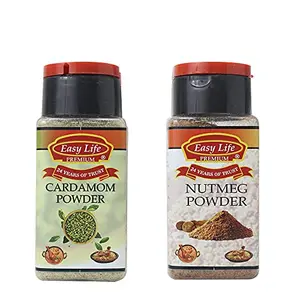 Easy Life Combo of Cardamom Powder 65g + Nutmeg Powder 75g