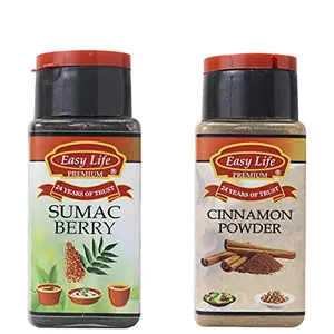 Sumac Berry Powder 75g and Cinnamon Powder 65g [Combo of 2 Spice-ES a Delicious Way to use in Your Cooking]