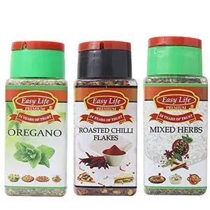 Easy Life Oregano + Roasted Chili Flakes + Mixed Herbs ( (Only Pack of 3 Spice Herb and Seasonings)