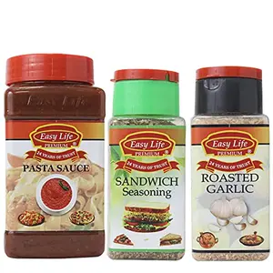 Easy Life Pasta Sauce 350g + Sandwich Seasoning 40g + Roasted Garlic 85g (Combo of 3)