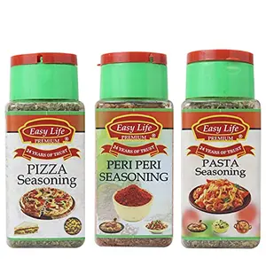 Easy Life Pizza Seasoning 25g + Peri Peri Seasoning 75g + Pasta Seasoning 30g (Combo Pack of 3)