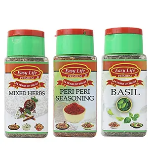 Combo of Mixed Herbs + Peri Peri Seasoning + Basil (Pack of 3)