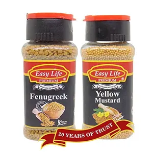 Combo of Fenugreek Seeds 115g and Yellow Mustard 100g (Methi Dana Pilli Sarso or Sarson)