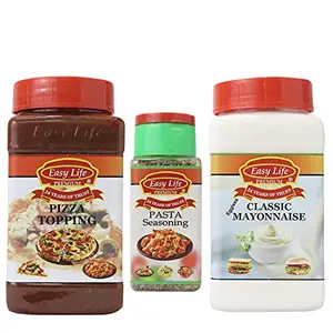 Combo of Pizza Topping 350g and Classic Mayonnaise 315g with Pasta Seasoning 30g