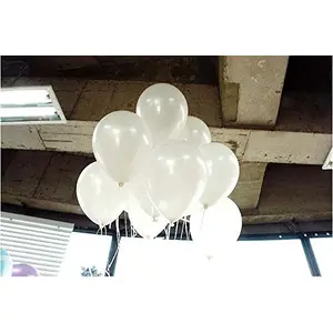 Metallic Shiny Peal Finish Balloons (White) - Pack of 25