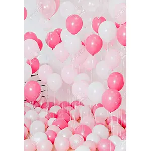 Number 15 Gold Foil Balloon and 50 Nos Pink Color Latex Balloon and Happy Brthday Banner Combo