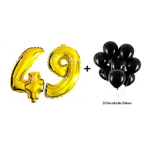 Number 49 Gold Foil Balloon and Latex Balloon