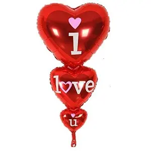 I Love You Romantic hert Shape Aluminium Foil Balloon for Wedding. Anniversary or Party Decoration (Pack of 1)