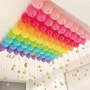 Number 11 Gold Foil Balloon and 50 Nos Multicolor Latex Balloon and Happy Brthday Banner Combo