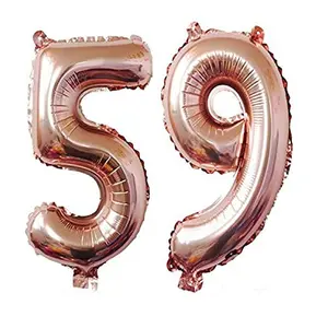 Rose Gold Number 59 Fifty Nine Foil Balloon 16" Inch Balloon