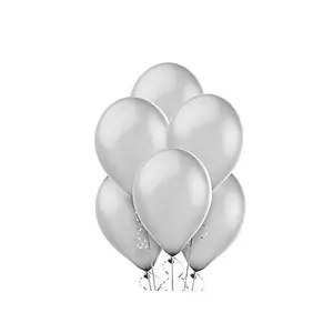 Metallic Shiny Peal Finish Balloons (Silver) - Pack of 25