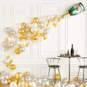 Champagne Bottle Foil Balloon Kit (Gold)
