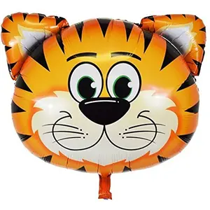 Printed Large Tiger Head foil Balloon (Multicolour Pack of 1)
