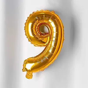 17" Inch Number 9 Foil Balloons KDs Party Supplies Theme Brthday Party Foil Balloons Brthday Balloons - Golden
