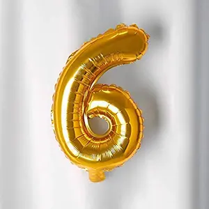 17" Inch Number 6 Foil Balloons KDs Party Supplies Theme Brthday Party Foil Balloons Brthday Balloons - Golden
