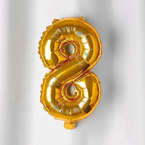 17" Inch Number 8 Foil Balloons KDs Party Supplies Theme Brthday Party Foil Balloons Brthday Balloons - Golden