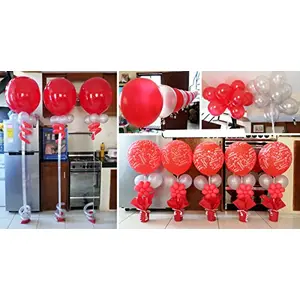 Christmas Vibes Christmas New Year Brthday Party Decoration Balloons 25 PCs Red Metallic +25 PCs White Metallic Total 50 PCs Balloons Set for Christmas Party & New Year Party
