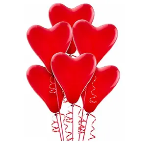 Hert Shaped Balloon Brthday Anniversary Valentine Balloons for Decoration (Red-Colored-hert) ( Pack of 50 Balloons)