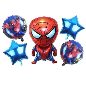 Spiderman Foil Balloon Bouquet (Set of 5) Theme Party Supplies (Spiderman Themed)
