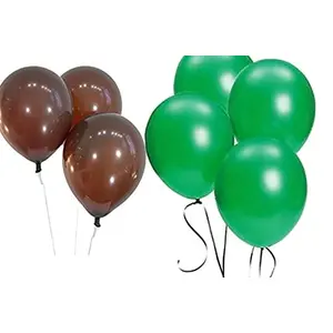 Products HD Metallic Finish Balloons for Brthday / Anniversary Party Decoration ( Brown Green ) Pack of 50