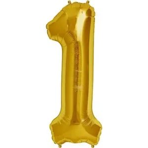50511 One Number Foil Toy Balloon 17" Inch - Golden
