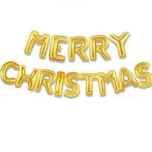 Christmas Vibes Merry Christmas Golden Foil Balloon Alphabet Balloons for Happy New Year Christmas Eve Party Ornament