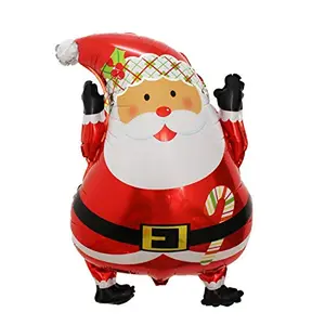 Christmas Vibes Merry Santa Claus Shape Foil Balloon for Happy New Year/Christmas Party Decoration Red