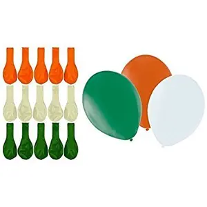 Tringa Balloons Tri Color Orange White & Green Balloon. Indian Flag Colour Balloons (Pack of 150)
