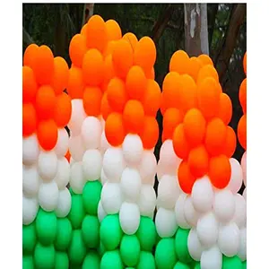 Independence Day Tiranga Balloons Tri Color Orange White and Green Metallic Balloons for Independence and Republic Day Celebration Balloon Decoration (50)