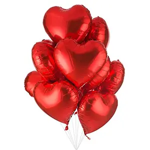 18 inch Air-Filled Foil Balloons for Brthday | Anniversary | Wedding Party Decoration Pack of 5 (5Pcs Redhert)