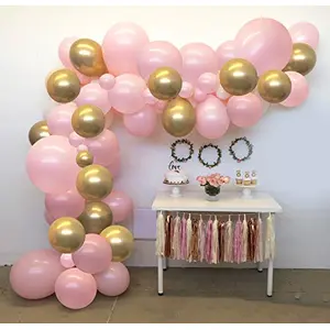 Brthday Party Decorations Balloon Garland 60pcs Pink and Gold Balloons Arch Kit with Chrome Balloon for Pink Balloons Garland Girls Brthday Small shower Bridal Shower Bachelor Hen Party