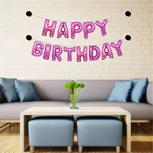 Happy Brthday Foil Balloon Pink (PB-005 Pack of 13 Letters)