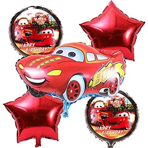 Party Decoration Foil Balloon Set of 5 pcs- KDs Brthday Chiller Party Small Shower Theme (Car)