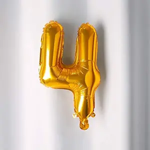Four Number Balloon 16" Inch - Golden (Golden num 4)