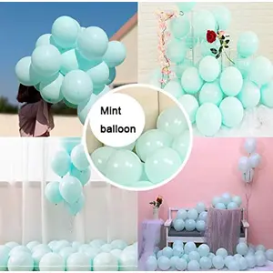 Pastel Assorted Balloons Party Brthday Small Shower Anniversary Decorations Pack of 100 Pcs ( Mint Green )